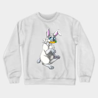 Bobtail BunnyCat: Blue Point (White) Crewneck Sweatshirt